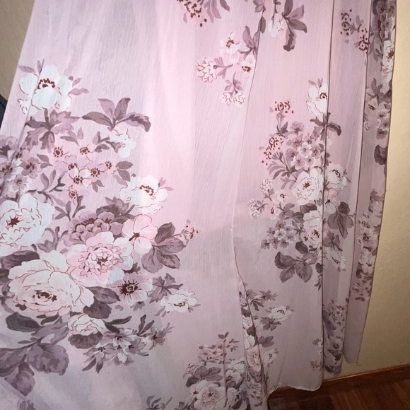 Purple flower off shoulder Dress - Picture 3 of 5